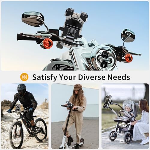 image for Miracase Motorcycle Phone Mount, One Touch Release and Lock Bike Phone