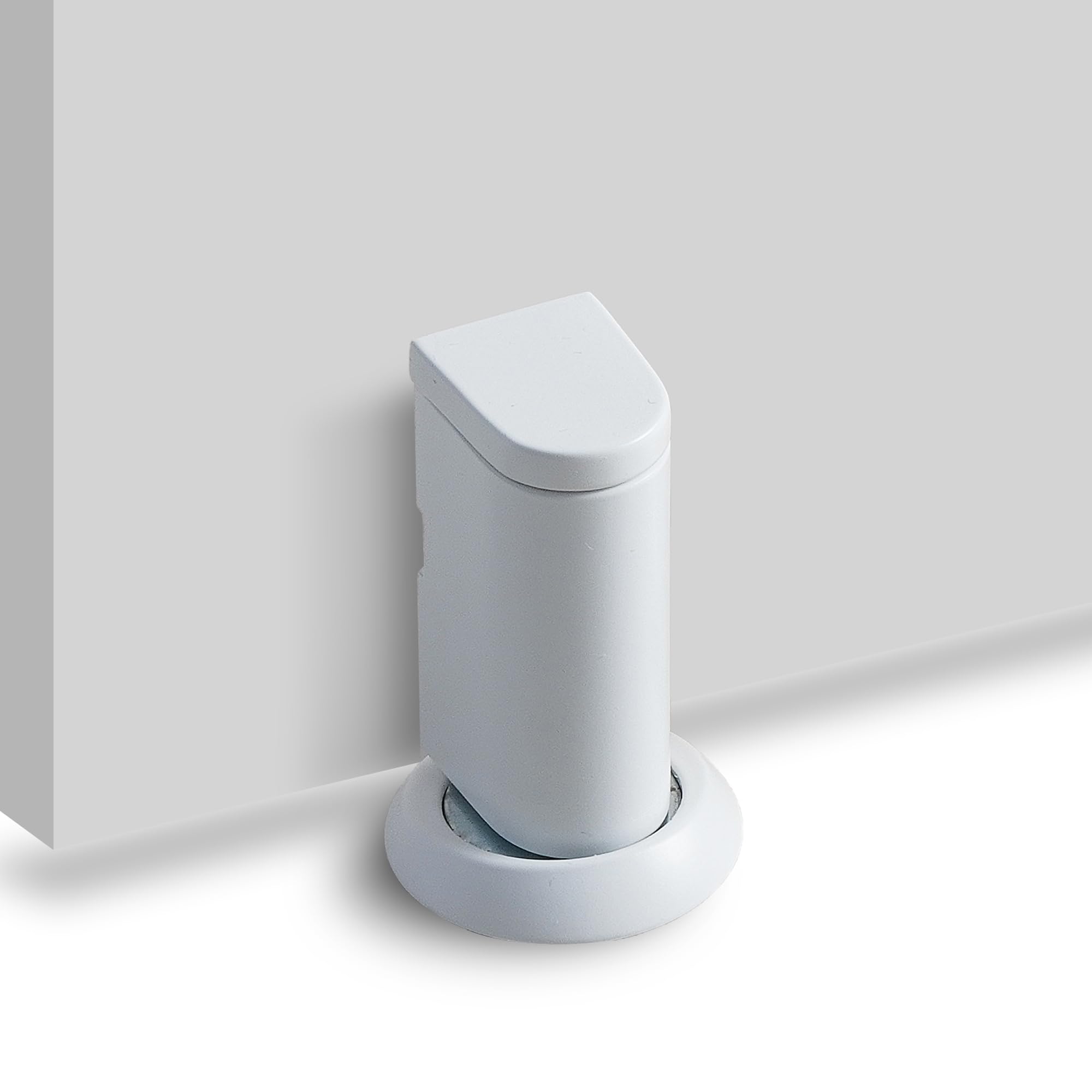 Photo 1 of DOOROOM Windproof Magnetic Door Stoppers, 0-0.78" Stroke Doorstop, No-Hole Floor Door Stop with Adhesive and Screws to Keep Door Open, White, 1 Pack
