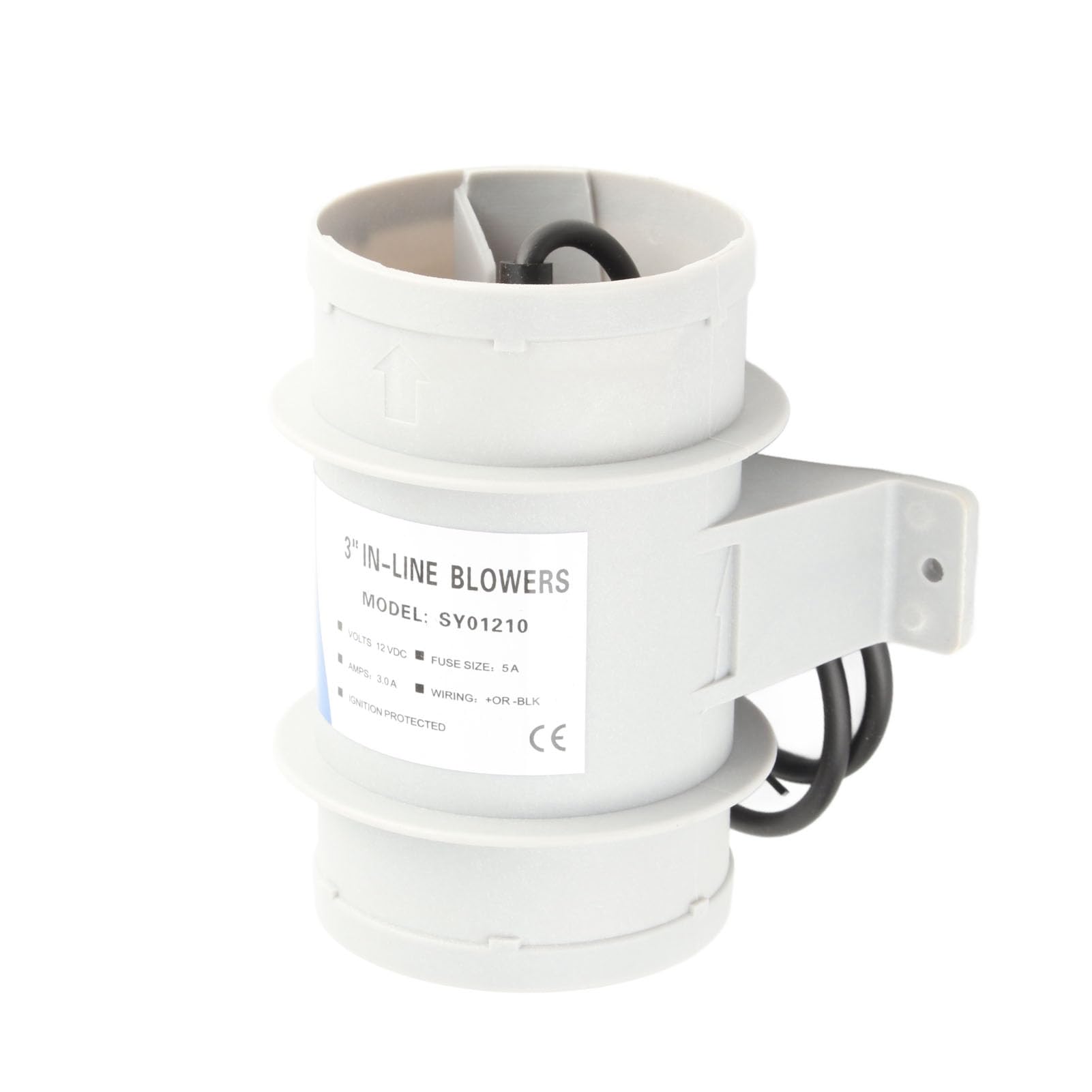 Wakects Ventilateur de Ventilateur en Ligne de 3 Pouces, de Ventilation à Air Silencieux 12V Silencieux pour Bateaux de Yachts, Souffleur d'air de Cale Marine, Haute Performance