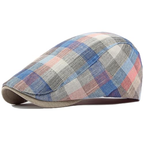Qianuer Newsboy Hats Adjustable Ivy Flat Cap Gatsby Cabbie Driving Hat for Men Women (Multicolored)