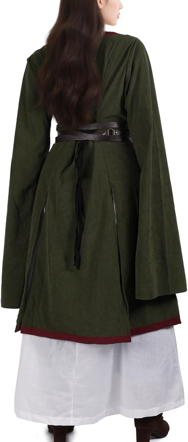 HiiFeuer 4 Pcs Renaissance Costume Women Embroidery Dress, Medieval Belt Skirt Hike Witch Dress Cosplay for Ren Faire - Image 2