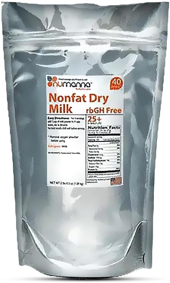 Numanna Non-Fat Milk Powder – USDA Certified, Hormone-Free | 40 Servings per Pouch | Ideal for Daily Use, Baking, Cooking, Emergency & Long-Term Storage | 10–15 Year Shelf Life | USA Made | Pack of 1