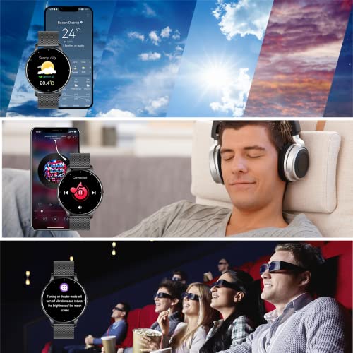 Filiekeu Waterproof Sports Men Smartwatch Heart Rate Blood Pressure Monitoring Fitness Tracker Smart Watches Man Casual Black Mesh Steel Gent Wristwatch Compatible With Android And Ios #TOP5