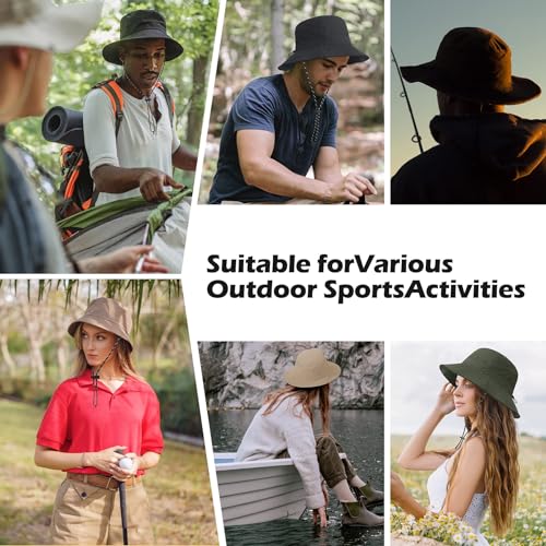 Image of Zando Waterproof Bucket Hat for Woman Men Rain Hat UPF 50+ for Women Packable Outdoor Hiking Safari Hats for Women Wide Brim Summer Adjustable Boonie Fishing Orange Hat One Size