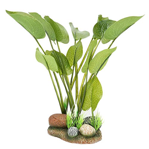 Zerodis Resina sintética Acuario Decorativo Tortuga Amarilla Artificial Vivo Simulación Roca Hoja de Alga Marina Plantas de Agua para el Tanque de Peces de Tortuga Paisajismo de Plantas acuáticas(#1)