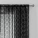 Lace Sheer Curtains for Living Room 95 Geometric Light Filtering Semi Sheer Window Sets Hexagon Embroidered Privacy Set of 2 Black Semi-Sheer Curtain Panels for Office Studio, 55 width 2pcs