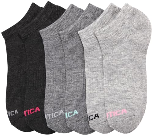 Image of Nautica Womens Low Cut Socks - 6 Pack Soft Stretch Breathable Mesh Cushioned Athletic Performance No Show Socks for Women
