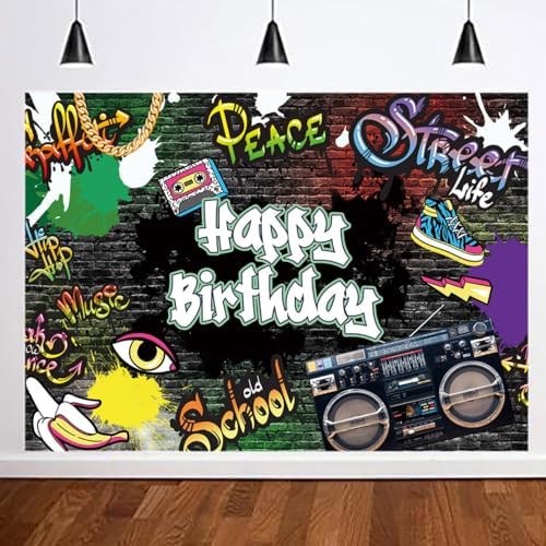 Avezano Hip Hop Party Backdrop Throwback I Love The UK | Ubuy