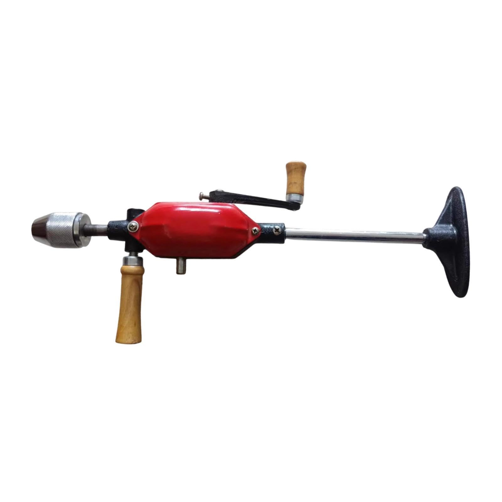 Taladro Manual, Herramienta de Carpintería, Rojo, Profesional, de Metal, para Bricolaje.