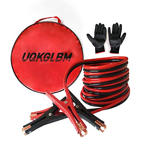 UQKGLBM Jumper Cable Heavy Duty 4 Gauge X 20 Ft Emergency Power Starter