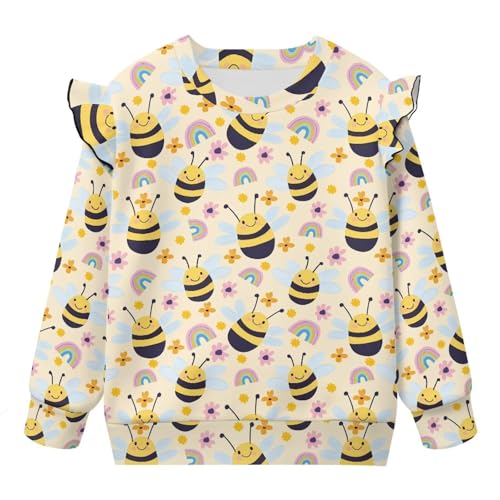 Unisex Kids Long Sleeve Crewneck Sweatshirt Breathable Hoodless Pullover Top Everyday Casual Top for Play Age 1-8