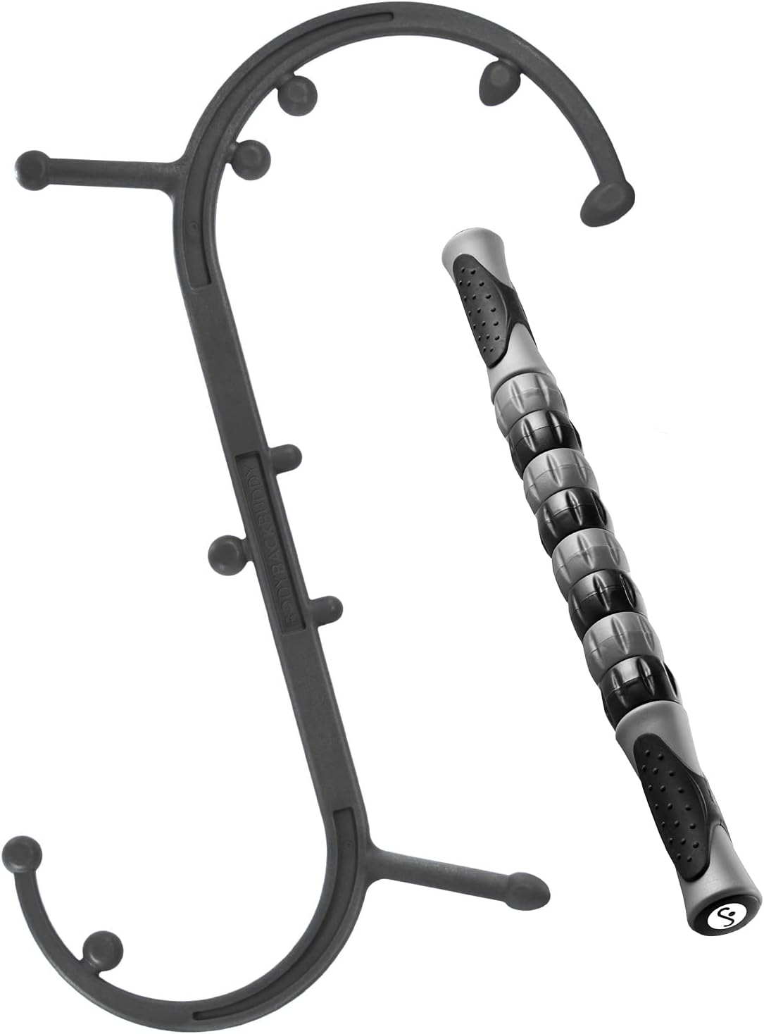 Buddy - USA Made - Massage Stick & Buddy Classic Bundle, Trigger Point Massage Tools, Neck and Back Massagers, Massage Cane, Muscle Knot Remover (Black)