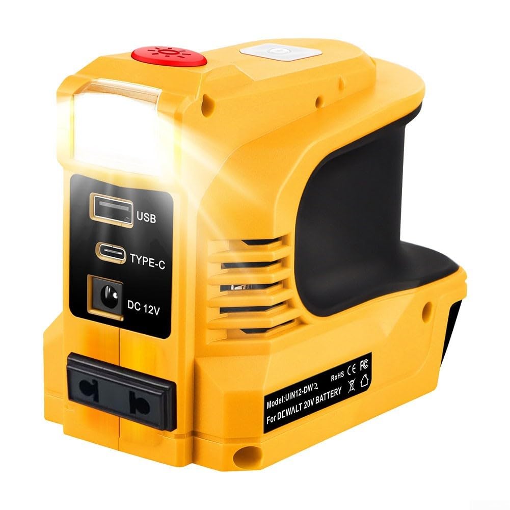 Inversor Corriente 18V a 220V 200W con LED Ajustable(yellow)