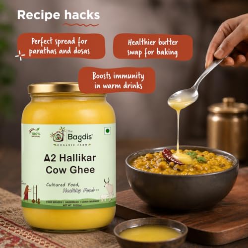Image of The Bagdi's Organic A2 Hallikar Cow Ghee | Bilona Method | 100% Natural, Handmade (1000ml)