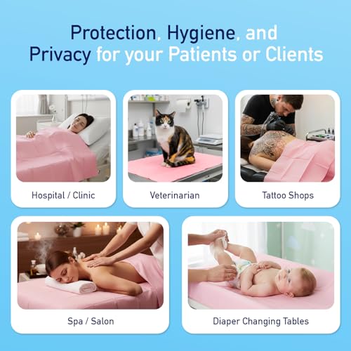 Image of Dynarex Disposable Drape Sheets - 40 inch x 48 inch (Case of 100), Mauve, 2-Ply Tissue Paper for Patient Privacy, Exams, and Procedures
