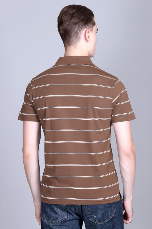 Image of SANE ORIGINALS Half Sleeve Polo T-Shirt for Men with Pocket || Stripe Collar and Pocket T-Shirt for Men Half Sleeves