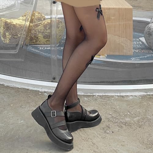 Image of Y2K Patterned Sheer Tights for Women Gothic Punk Thigh High Pantyhose Harajuku Lolita Bandage Fishnet Stockings