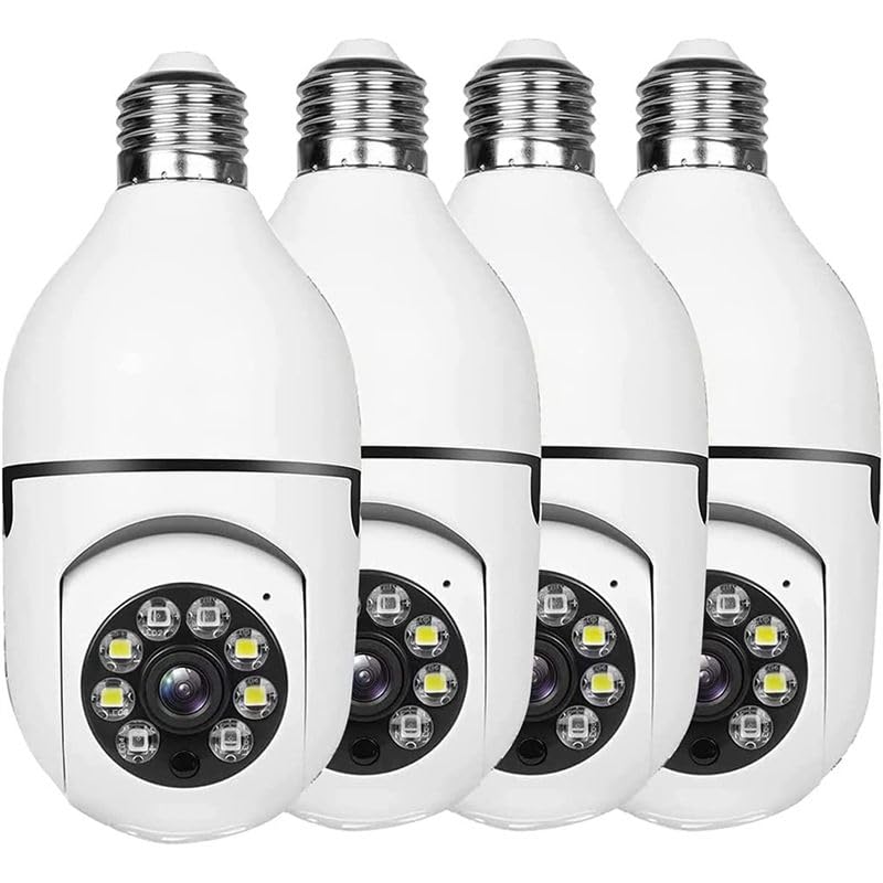 4 Pack Light Bulb Security Camera Outdoor 2.4G WiFi Socket Camera Security Outdoor