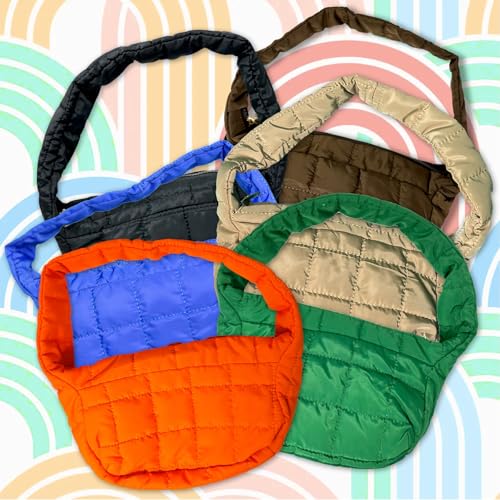 Puffy Quilted Shoulder Bag for Women - Lightweight Nylon/Poly with Zipper Closure, Padded Handbag - Ideal for Any Occasion2