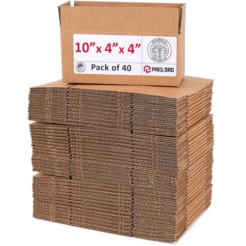 Image of Small Cardboard Boxes 10 inchL x 4 inchW x 4 inchH (Pack of 40) - USA-Made Packing Boxes for Moving, Shipping, or Storage - USPS, UPS, FedEx Approved - Professional Packing Supplies for Moving | USA-Made Packing Boxes for Moving, Shipping, or Storage - USPS, UPS, FedEx Approved - Professional Packing Supplies