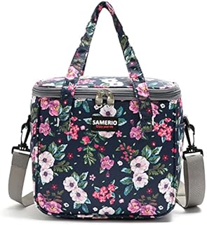 SAMERIO Lunch Bags for Women Insulated Lunch Box for Girls Adults Student Cooler Lunch Tote Bag with Adjustable Shoulder Strap and Front Pocket Perfect for School Office Work Picnic