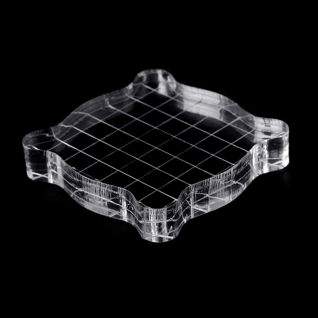RingBuu Acrylic Clear Stamping Block Grid and Grip Scrapbook Craft Making Essential Tool (5#)