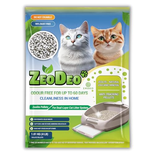 ZeoDeo-Natural Zeolith Katzenstreu Pellets für zweilagige Katzenstreu Systeme (1,81 kg)