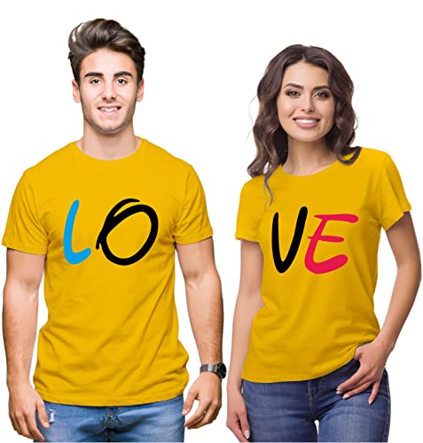 Image of Hangout Hub | Couple Tshirts | Love | Set of 2