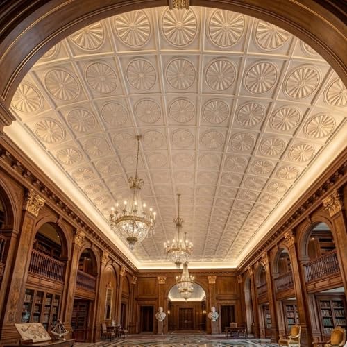 Image of Kayra Decor PVC Ceiling Panel 60x60 cm|Sunburst Panel|White|25 Tiles Cover 100 Sq Ft| Modern False Ceiling|Royal & Elegant Finish