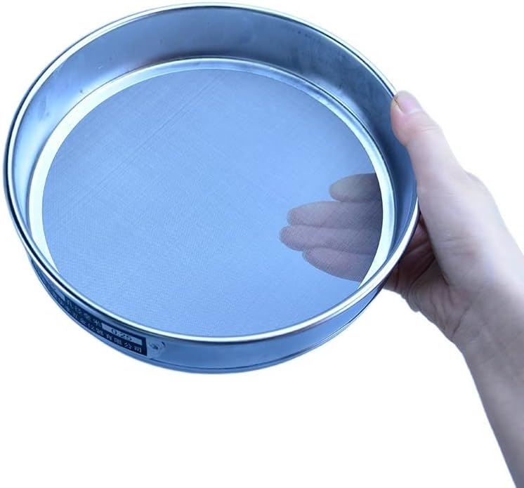 304 Stainless Steel Test Sieve 20cm Dia 5cm Height 80-500 Mesh | Standard Lab Sieve 20cm Chrome Frame Double Punching 0.074-1.6mm Aperture(200 mesh(0.075mm))