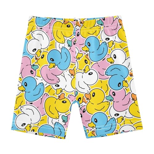 JHKKU Girls Rubber Duck Shorts Cotton Cartwheel Bike Kids Biker Under Dress Dance Short Girl Clothes 8Y