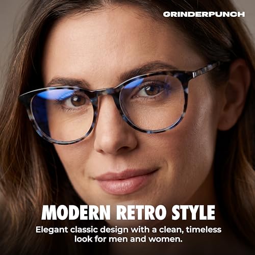 Image of grinderPUNCH Reading Glasses Men Women Fashion Computer Readers Stylish Blue Light Blocking Glasses Gaming Eyeglasses