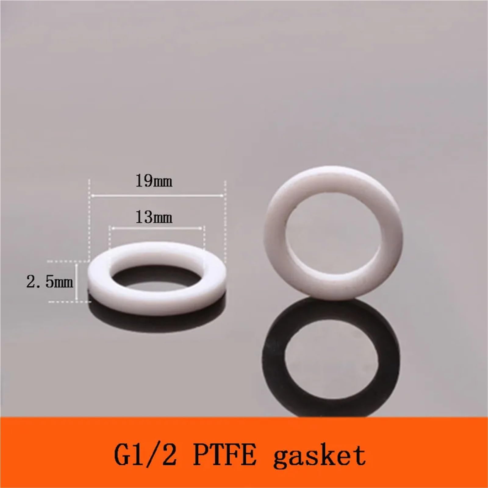 100 piezas blancas de 1/2" 3/4" 1" de goma de silicona PTFE, almohadilla plana for de ducha, junta de manguera, fuelle, arandela(DN15 PTFE gasket)
