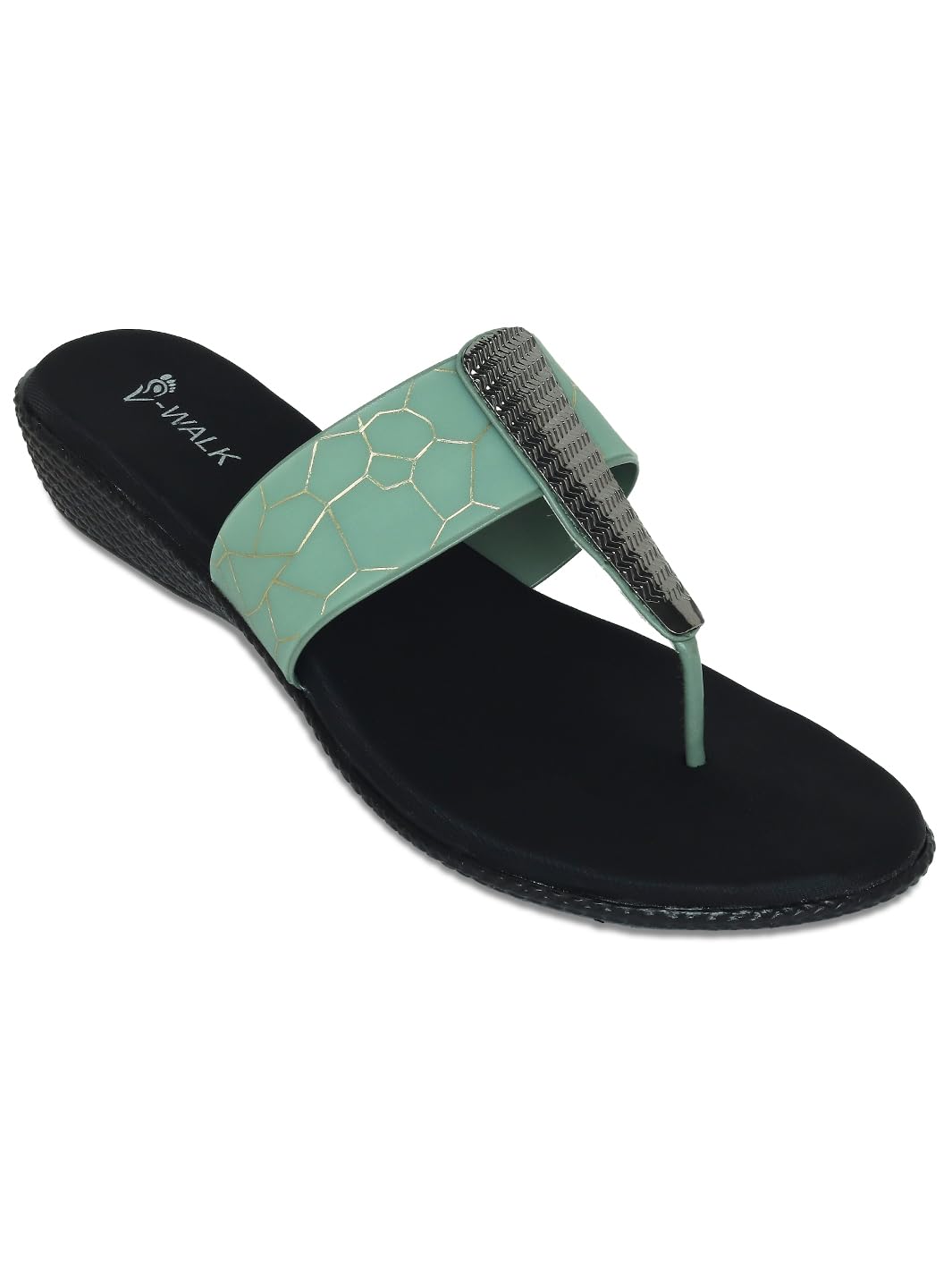 V-WALK Vwalk Womens T-strap comfortable printed slipper for casual wear (B0CD2FD2ZL) Amazon Price History, Amazon Price Tracker