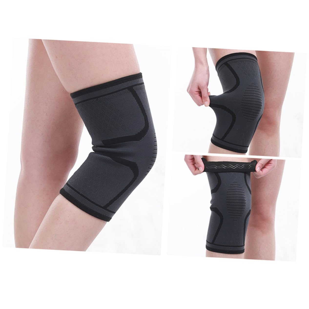 TOBBOMEY 1pc Sports Knee Support Sleeve Comfortable Joint Protector for Running Jogging and Workouts Lightweight Unisex Anatomically Shaped for Injury Prevention and Rehab Black