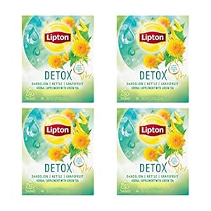 Lipton Herbal Supplement with Green Tea Detox 15 ct, Pack of 4