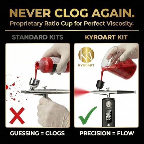 Image of Airbrush Kit with Compressor - 48 PSI Cordless Airbrush Gun, Nail Airbrush Machine & Airbrush Sets - Anti-Clog Air Brush for Nails & Airbrush Makeup Kit - 4000mAh Battery, 3 Modes