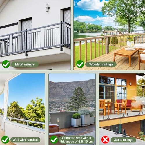 eROOSY 4x Balkonkraftwerk Halterung Balkon Edelstahl 304, Verstellbare Balkonhalterung für Solarmodule, Einstellbar Solarpanel Halterung Haken, Balkonkraftwerk Befestigung