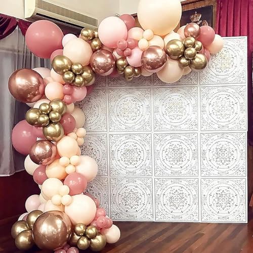 Image of AR Giftzadda Retro Dusty Pink Balloons 100 pcs Vintage Pink Balloon Boho Dusty Rose Latex Balloons for Welcome Wedding Birthday Anniversary Party Decorations Bride to be Girl Theme Decorations (RK 9)