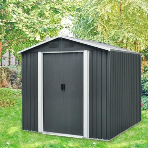 Pergart Gerätehaus Dresden II 86\", schwarz, 3,66 m² | Wetterfestes & stabiles Gartenhaus | Geräteschuppen aus verzinktem Stahlblech | Metallgerätehaus zur Aufbewahrung von Werkzeug Pergart Gerätehaus Dresden II 86\", schwarz, 3,66 m² | Wetterfestes & stabiles Gartenhaus | Geräteschuppen aus verzinktem Stahlblech | Metallgerätehaus zur Aufbewahrung von Werkzeug