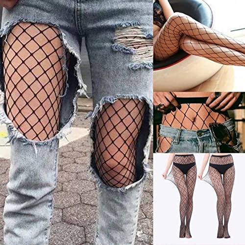 Women Sexy Tights Fishnet Thigh-high Stockings Pantyhose Black Pattern 4-11 Pack3