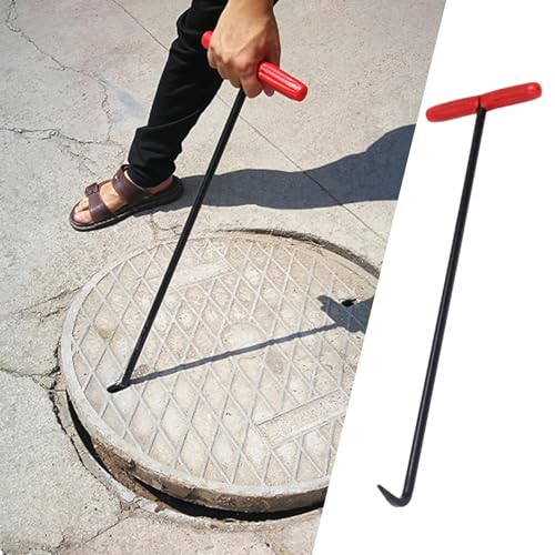 Gancio di sollevamento per pozzetto, gancio di sollevamento in acciaio per coperture e scarichi tempestivi, barra versatile per idraulici