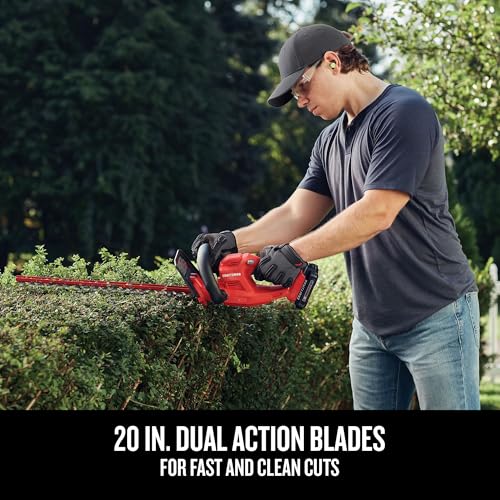 CRAFTSMAN V20 Cordless Hedge Trimmer with Battery and Charger Included, 20 in. Blade, Rechargeable Bush Trimmer Cordless, Lightweight (CMCHT810C1) by CRAFTSMAN - Image 4