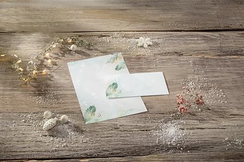 SIGEL DP481 Christmas Motif Papers "Christmas Forest Watercolor" - Blue, Green, Gold - 90 GSM - A4-100 Sheets - Image 4