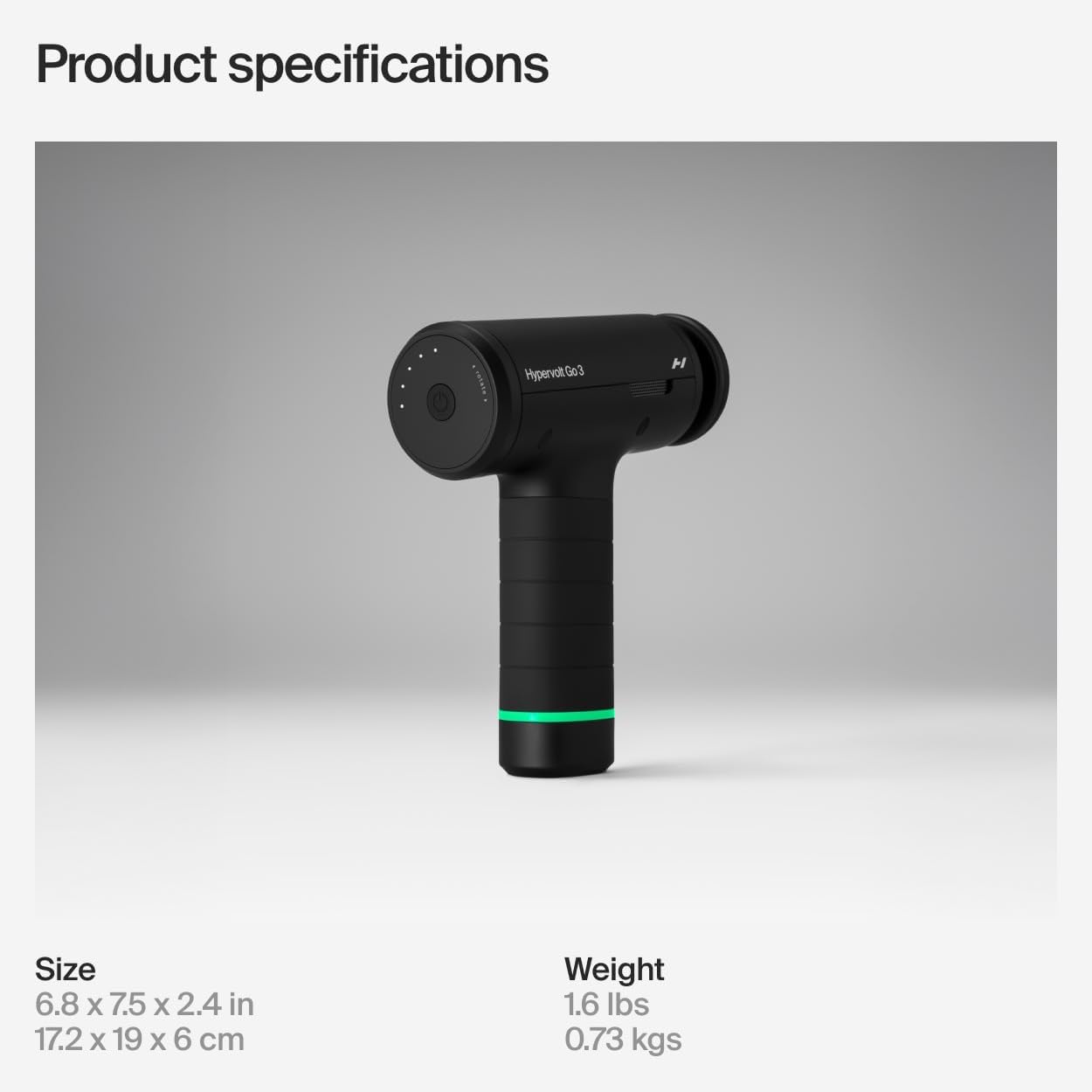 Hyperice Hypervolt Go 3 – Compact Handheld Percussion Massage Gun with QuietGlide Technology | 3 Speeds, Portable Lightweight Design | Helps Relieve Muscle Soreness and Improve Recovery