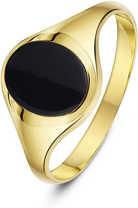 Theia Men's 9 ct Yellow Gold, Oval Shape Signet Ring
