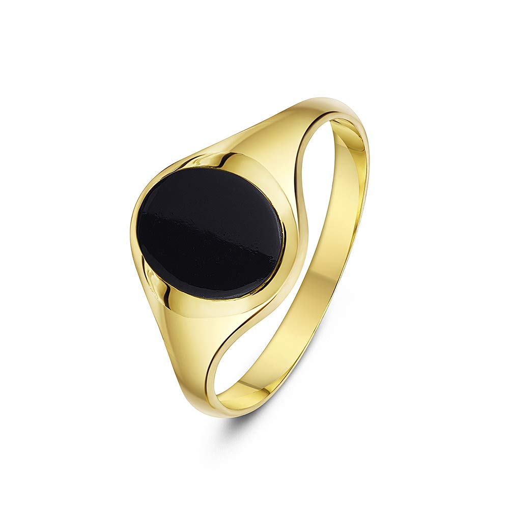 Theia Men's 9 ct Yellow Gold, Oval Shape Signet Ring