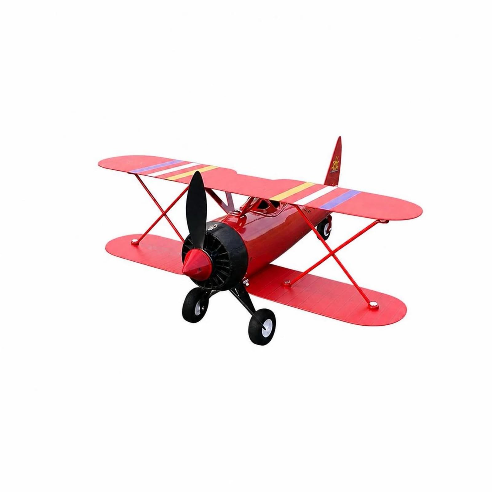 Gralara Aereo in Miniatura | Lavorazione Semi-Artigianale, Modellino di velivolo bipiano, Fatto a Mano, Modello di velivolo bipiano, per Ufficio, Rosso