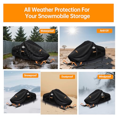 image for CONFUTURY Snowmobile Cover,Heavy Duty 900D Oxford Fabric Sled Ski Cove