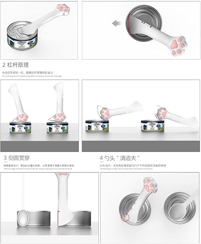 Miniatura 2 de Cat Paw - Abrelatas de silicona, mini espátula, abrelatas de alimentos, tapa para abrelatas de alimentos, mini espátula para comida enlatada de